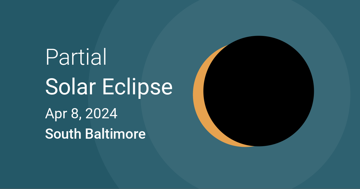 Eclipses visible in South Baltimore, Maryland, USA Apr 8, 2024 Solar